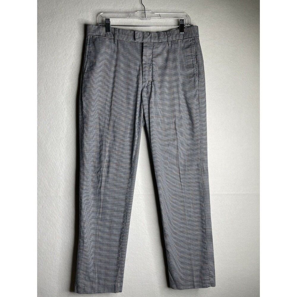 Mens Dockers Signature Plaid Straight Fit Casual Chino Slacks size 33x32 Pants